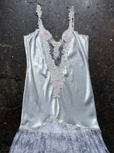 80’s Satin & Lace drop waist slip set | Medium