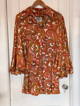70’s Oops California Paisley Bell Sleeve Mini Dress | Sm/M