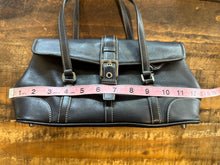 Vintage Y2K Coach Hamptons Black Leather Flap Satchel Bag