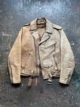 Vintage Diamond Leather light brown leather moto jacket | M
