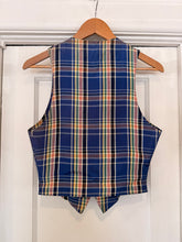 60’s Madras Plaid Taffeta Vest | Xs/Sm