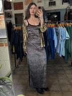 Vintage leopard maxi dress|size large