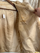 Vintage cream fur coat with collar