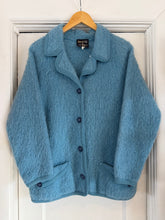 60’s Shaggy Blue Mohair Cardigan | Size Medium