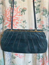 Vintage 80s Judith Leiber Reptile Purse in Deep Teal