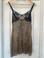 Vintage Victoria's Secret lingerie leopard print slip dress|M/L
