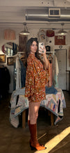 70’s Oops California Paisley Bell Sleeve Mini Dress | Sm/M