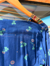70’s Afghan Embroidered Bodice Mix Print Blouse | xs