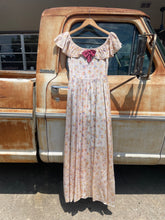 40’s Floral Acetate Handmade Gown | Xs/Sm