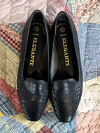 Vintage Elegante Leather Slip-on Loafers | Size 8.5