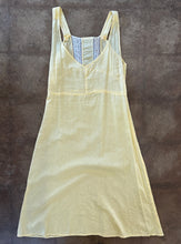 Vintage Butter Yellow Midi Dress with Lace Bodice|M/L