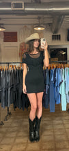 80’s 90’s Joy Western Black Bodycon Mesh Fringe Dress | small