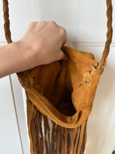 Vintage 60’s/70’s Suede Crossbody Purse With Braided Strap + Long Fringe