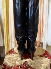 Vintage 80’s Black Leather Knee High Boots | 8.5