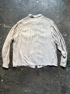 50’s National rayon loop collar shirt | large